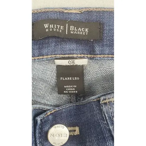 White House | Black Market  Jeans 26 Blue Flare Noir Stretch Dark Wash