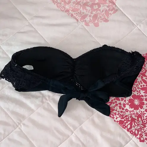 American Eagle  Ruffled Black Bikini Top Size S