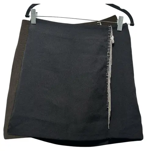 VERO MODA Black Mini Skirt - Size S - Rhinestone Tassel Detail (NWT)