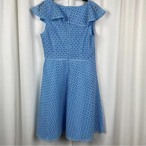 Draper James  Light Blue Lattice Lace A Line Dress Sz.12