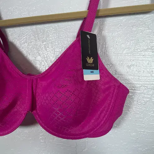 Wacoal Women 38C Pink Visual Effects Minimizer Bra Underwire Unpadded Lace