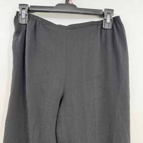 Citron Santa Monica Black 100% Silk Pants pull on elastic waist size S Small