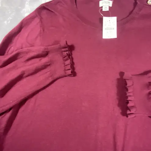 NEW J. Crew Womens 3X Purple Ruffle Pullover Dressy Sweater Gold Buttons Holiday Size undefined