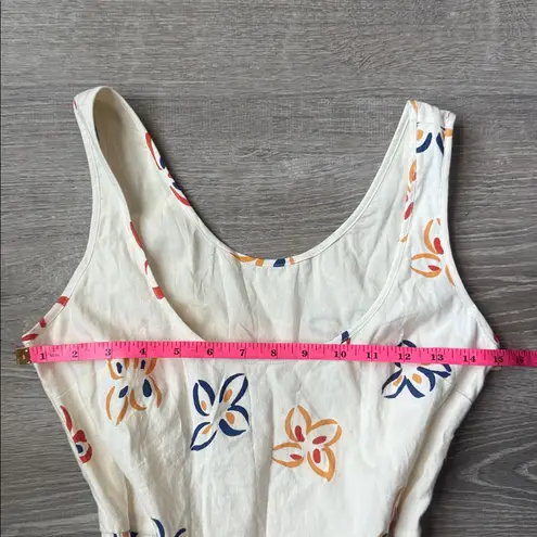 Rebecca Taylor Flame Fleur Linen Blend Midi Dress 00