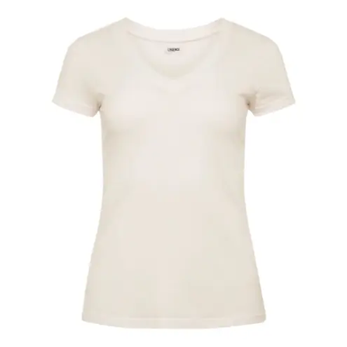 L'Agence Becca Vintage White Shirt V-neck Short Sleeve Women's Petite Small NWT