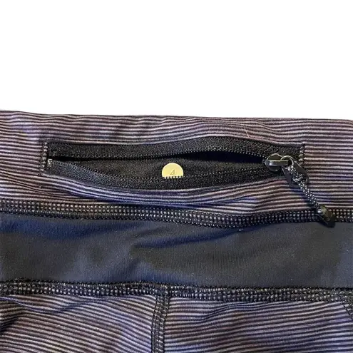 Lululemon  Women's Run Inspire Crop Leggings Purple Stripe Size 4 Yoga Running - Image 4