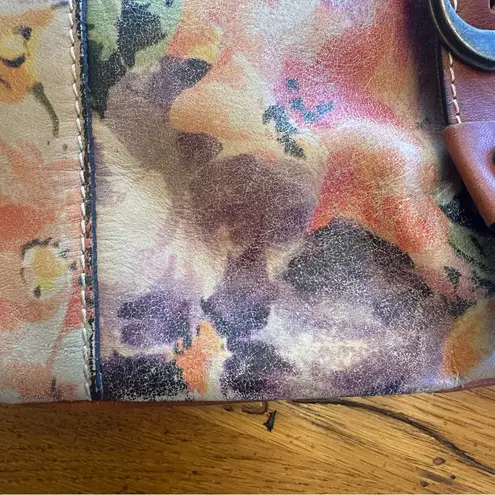 Patricia Nash Large Floral Italian Leather Hobo Shoulder Bag