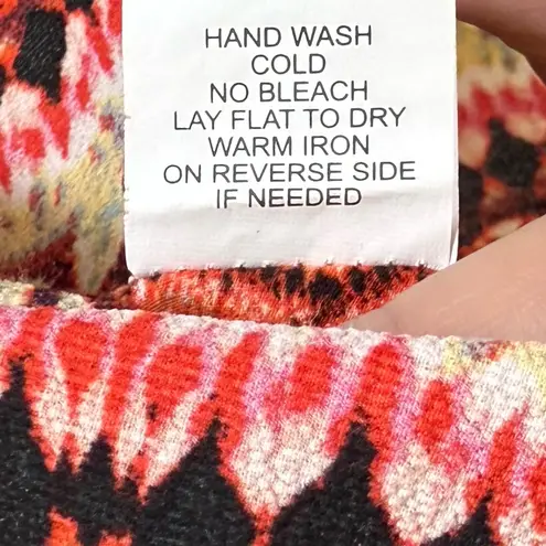 Fig & Flower Large Bohemian Lace Trim Blouse Hippie Chic Festival Peasant Shirt Red