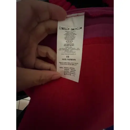 Frankie Morello red purple black color block stripe urban jogger sweatpants XS