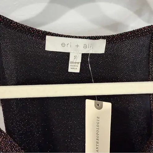 Anthropologie Eri + Ali Encore Shine Metallic Cami Top Gold Size S NWT Black