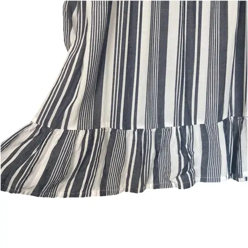 Surf Gypsy Blue White Stripe Off Shoulder Dress Sz M Nautical Boho Beach Resort