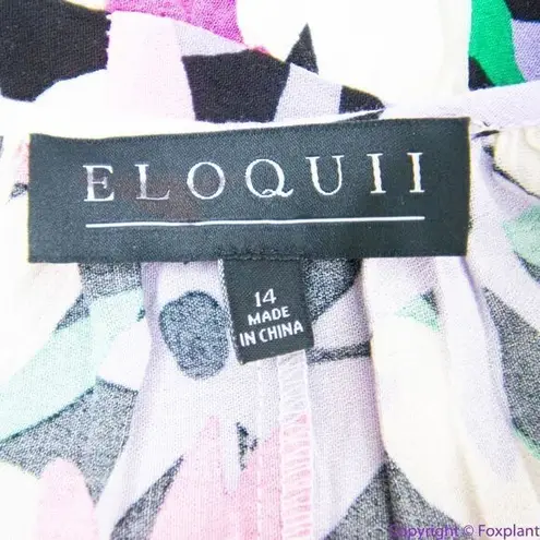 Eloquii NEW floral print long puff sleeve dress, 14