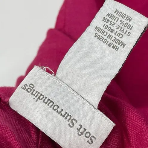 Soft Surroundings Draped 100% Linen Lightweight Cardigan Open Front Jacket Top