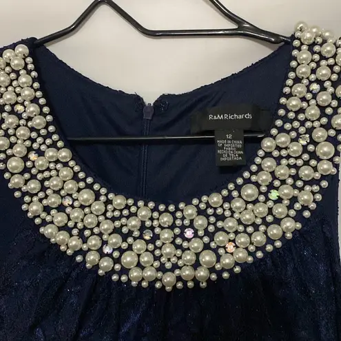 R & M Richards R & M Richard’s Wo Size 12 FORMAL EVENING DRESS MOTHER OF BRIDE DRESS NAVY EUC