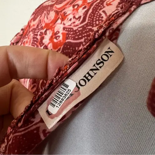 Ulla Johnson Red Floral Amora Ruffle Boho Bohemian Midi Dress 0