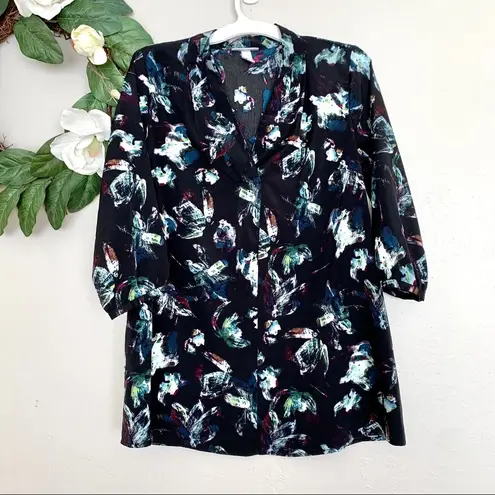 Liz Lange Maternity Abstract Watercolor Blouse S