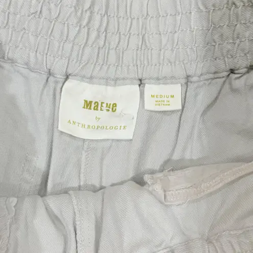 Maeve Anthropologie  Linen Blend A-Line Flap Pocket Pull-On Shorts Stone M