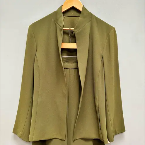 Peter Cohen Minimalist Pants and Blazer Set in Olive Green S/M