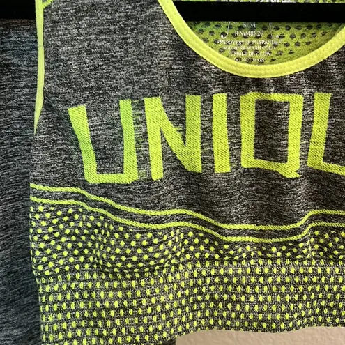 Women's NYC Brand Gray/Neon Yellow Sports Bra and Jogger Set. Fits Sizes S/M