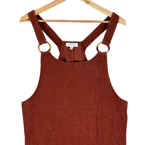 Full Circle Trends Pinafore Dress Womens XL Rust Brown Cotton Cottagecore Farm