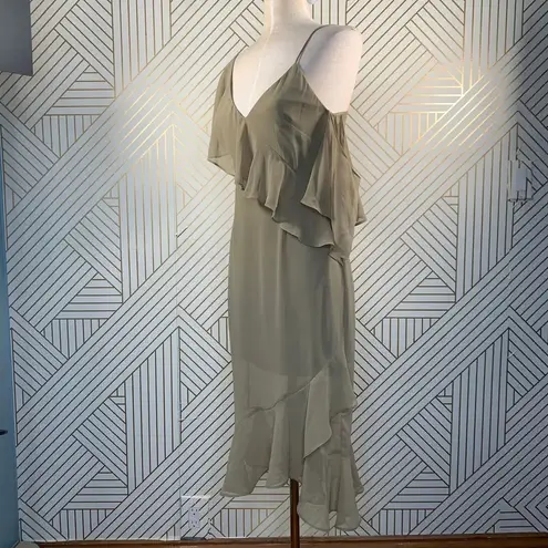 Keepsake the Label Cosmic Girl Ruffle Dress in Willow Tan Beige Green Size Small