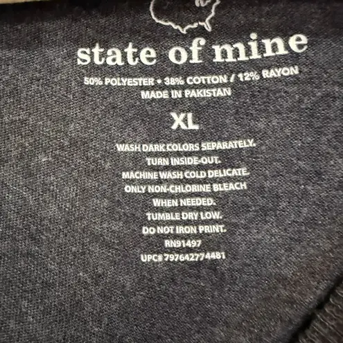 State of Mine Arkansas Long Sleeve T-Shirt XL Blue Pink Striped Top