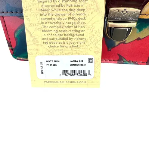 NWT Patricia Nash Winter Bloom Leather Lanza Crossbody Bag Blue