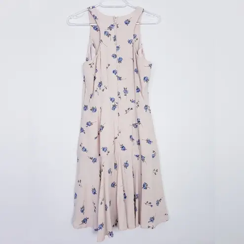 Line and Dot Floral Dress Mini Spring Tassel Flirt