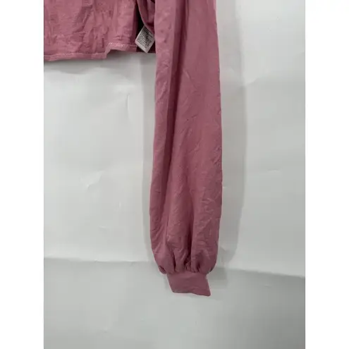 NEW The Drop Foxglove Cropped Pull On Women Medium Y2K Preppy Shrug Top Pink