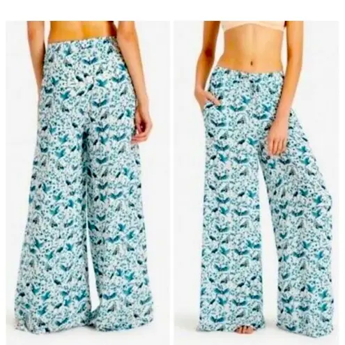 ONIA Mila style crane bird print wide leg pants Small