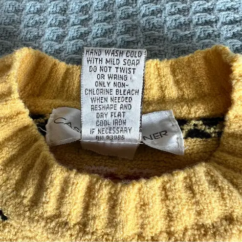 Vintage Casual Corner Wool Blend Fair Isle Sweater Womens Large Yellow Shirt Top