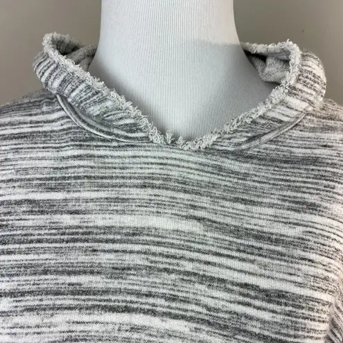 Dolan Left Coast Hoodie Sweatshirt Top M Gray Short Sleeve Dolman Frayed Trim Gray Size M