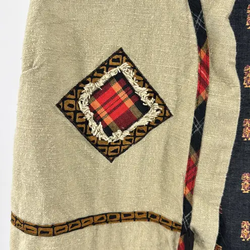 Vintage Women's boho tie front lightweight vest neutral fall 20W plus size Black