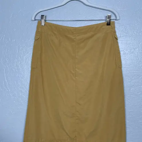 Patagonia  Women 6 Mustard Yellow Maxi Skirt Slit Pockets Outdoor Gorpcore