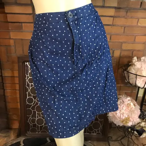 Catherines DENIM STAR PRINT SKIRT WITH SHORTS LINING (30W)