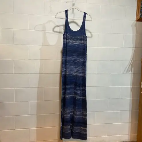 Vince NEW  Striped Cotton Space Dye Maxi Dress LARGE Blue Vacation Loungewear