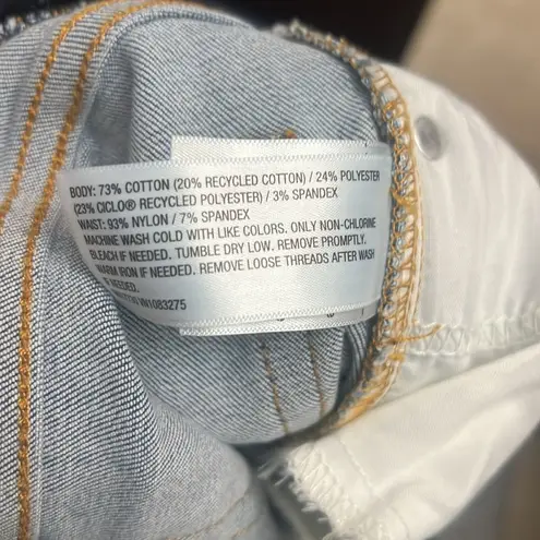 Isabel Maternity Medium Wash Raw Hem Midi Shorts 4 Cross over panel 4.5” inseam Blue Size undefined