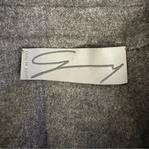 Made in Italy Wool Cashmere Cardigan Jacket Brown Gray Contrast Tie Belt Size 8