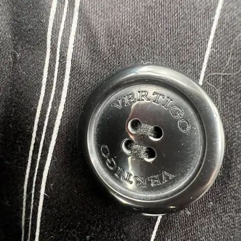 Vertigo Paris Black White Striped Trench Coat Size S Mobwife Preppy Goth