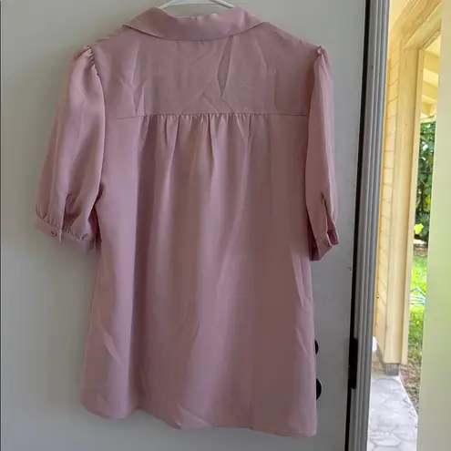 Grace Karin button front blouse puff sleeves NWT new delicate business office