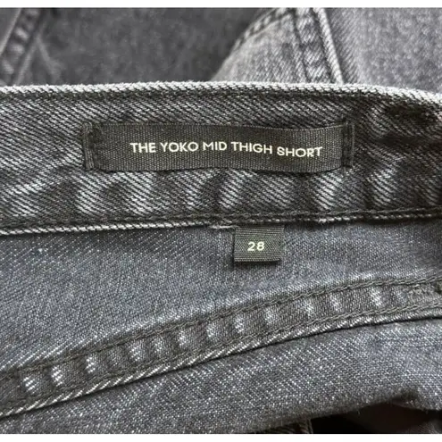 Denim Forum Aritzia black The Yoko Mid thigh short size 28 raw hem high rise