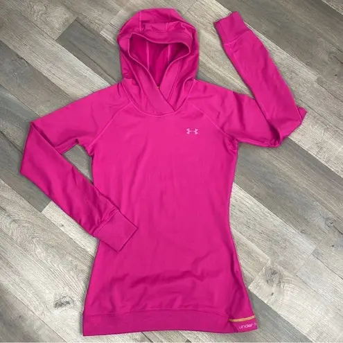 Under Armour  Heat Gear Fitted Catalyst Hoodie Hot Pink Small