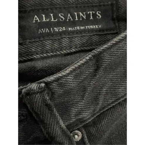 ALLSAINTS Ava Straight black distressed Jeans sz 24