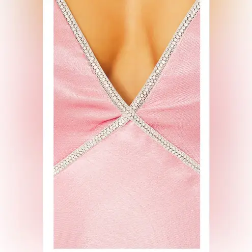 Bardot NWT Rome Diamonte Slip Dress in Blush Pink, size 6