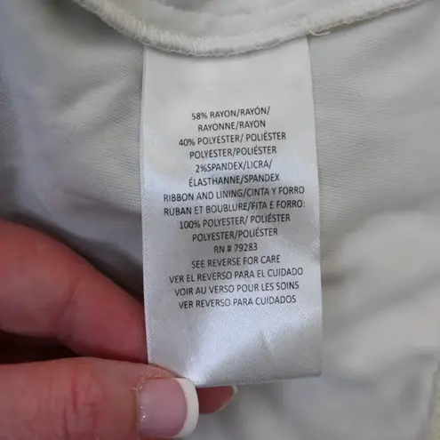 Alex Evenings Women's M White Lace Evening Blouse