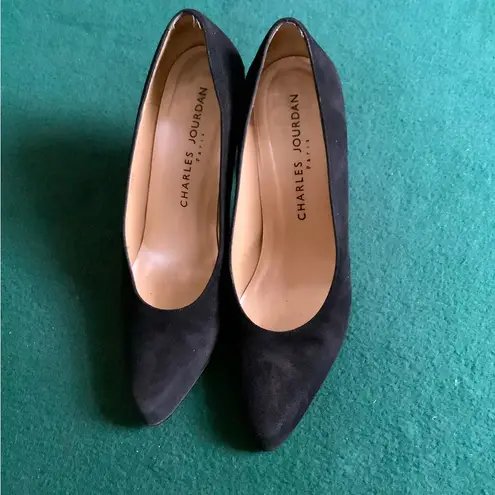 Genuine suede leather pumps 🖤mid heels 🖤 Black Size 7.5