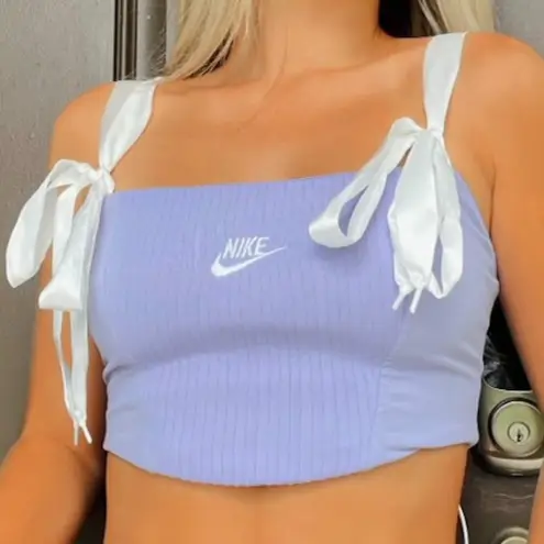 Nike Light Purple Reworked  Spellout Corset Top thumbnail 2