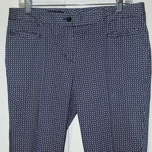 Brooks Brothers 346 Blue & White Print Natalie Fit Cropped Pants Women’s Size 10