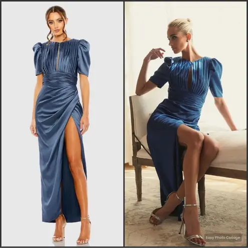 Mac Duggal 27014 PUFF SLEEVE PLEATED BODICE DRAPED GOWN 8 Runs Small