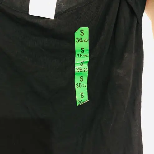 ZARA ‎ Women's Top Knit Cut Out Half Sleeve Round Neck Black Size Small NWT